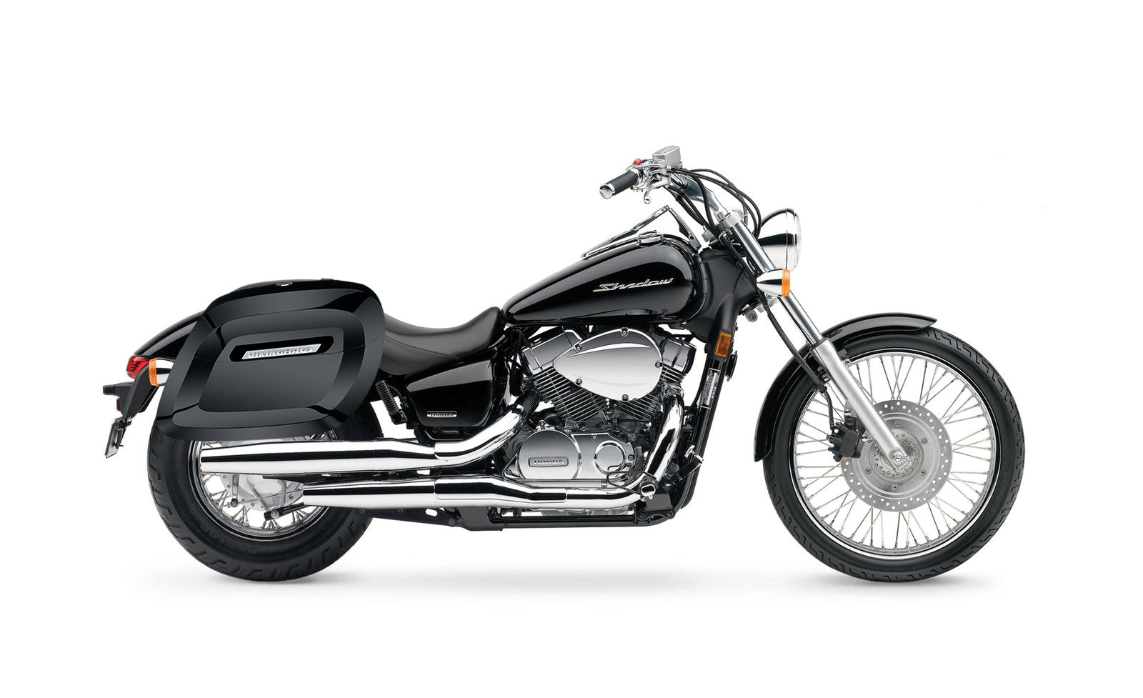 36L - Lamellar Raven Extra Large Honda Shadow 750 Spirit (Incl.C2) Shock Cut-out Painted Motocicleta Hard Alforjas