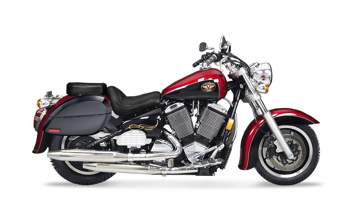 28L - Phantom Large Victory V92C Painted Motocicleta Hard Alforjas