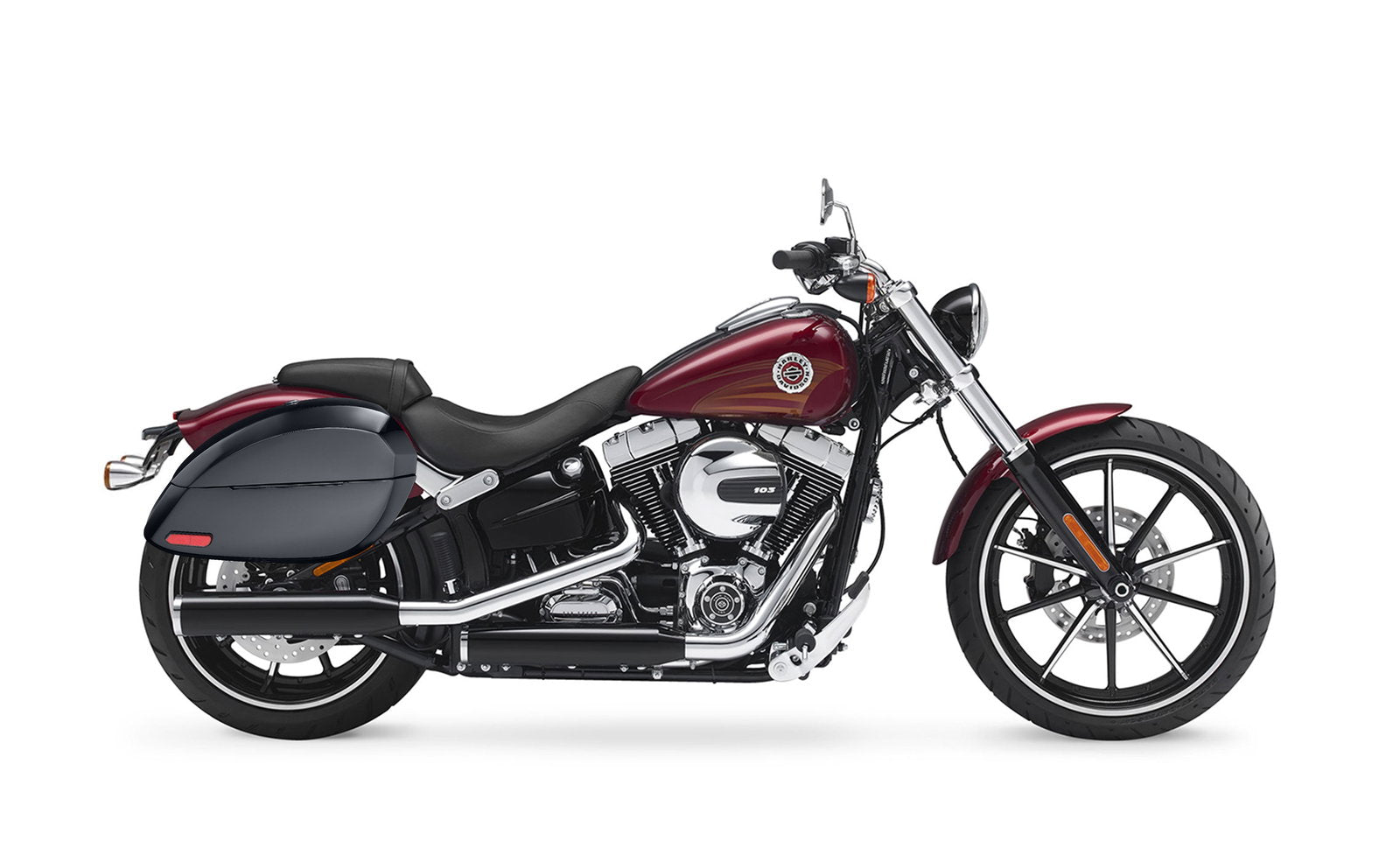 28L - Phantom Large Painted Motocicleta Hard Alforjas para Harley Softail Breakout FXSB