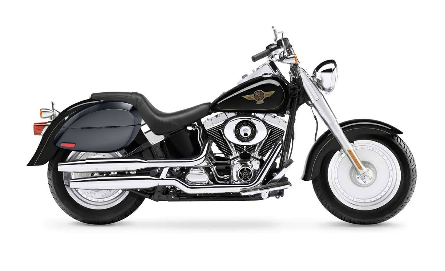 28L - Phantom Large Painted Motocicleta Hard Alforjas para Harley Softail Fatboy FLSTF/I