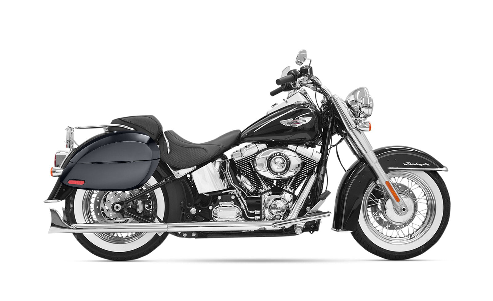 28L - Phantom Large Painted Motocicleta Hard Alforjas para Harley Softail Heritage FLSTC/I