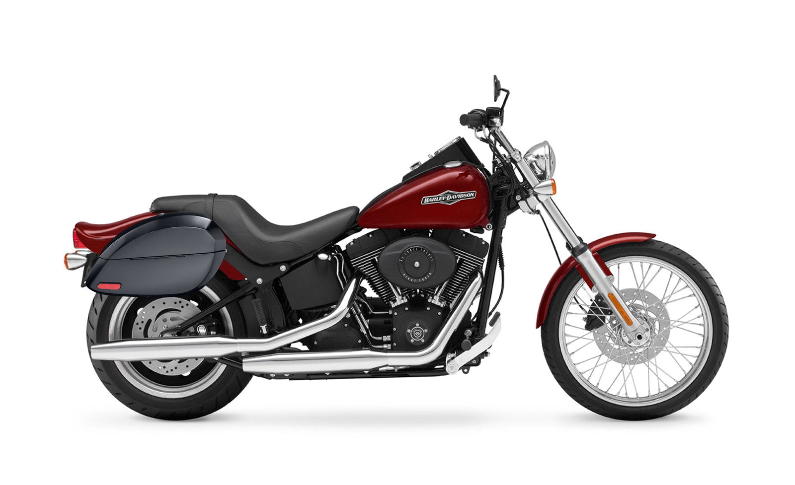 28L - Phantom Large Painted Motocicleta Hard Alforjas para Harley Softail Night Train FXSTB/I