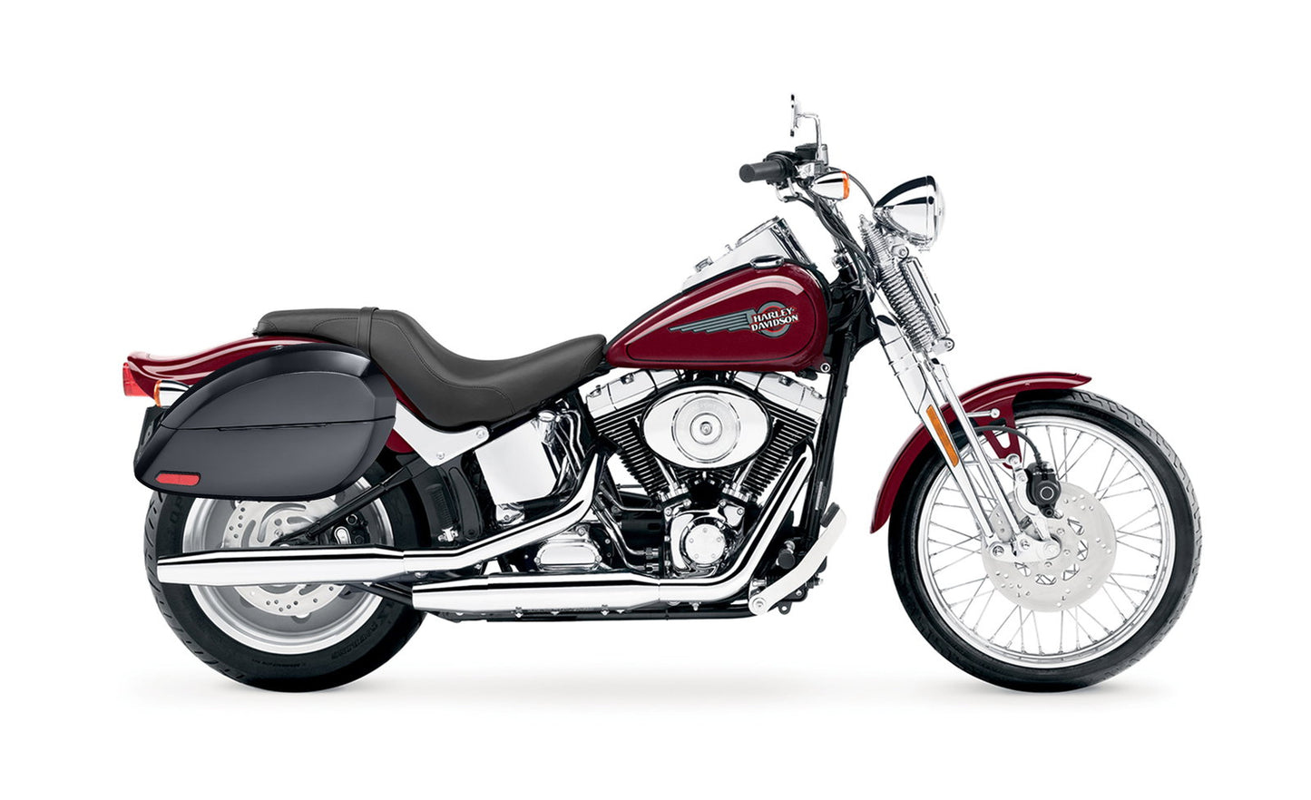 28L - Phantom Large Painted Motocicleta Hard Alforjas para Harley Softail Springer FXSTS/I