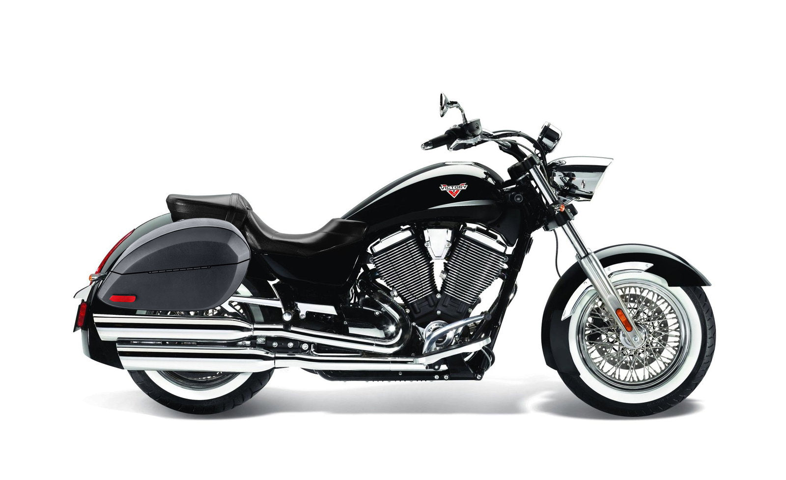 28L - Phantom Large Victory Boardwalk Leather Wrapped Motocicleta Hard Alforjas