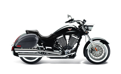 28L - Phantom Large Victory Boardwalk Leather Wrapped Motocicleta Hard Alforjas