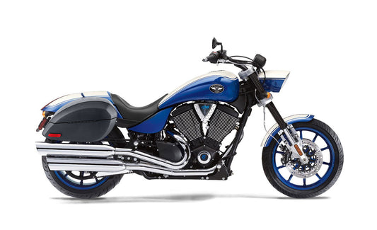 28L - Phantom Large Victory Hammer Leather Wrapped Motocicleta Hard Alforjas