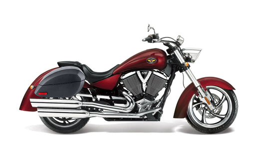 28L - Phantom Large Victory Kingpin Leather Wrapped Motocicleta Hard Alforjas