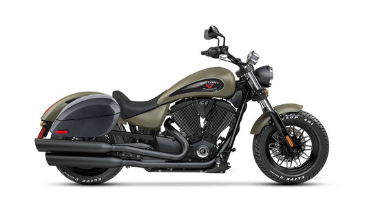 28L - Phantom Large Victory Gunner Leather Wrapped Motocicleta Hard Alforjas