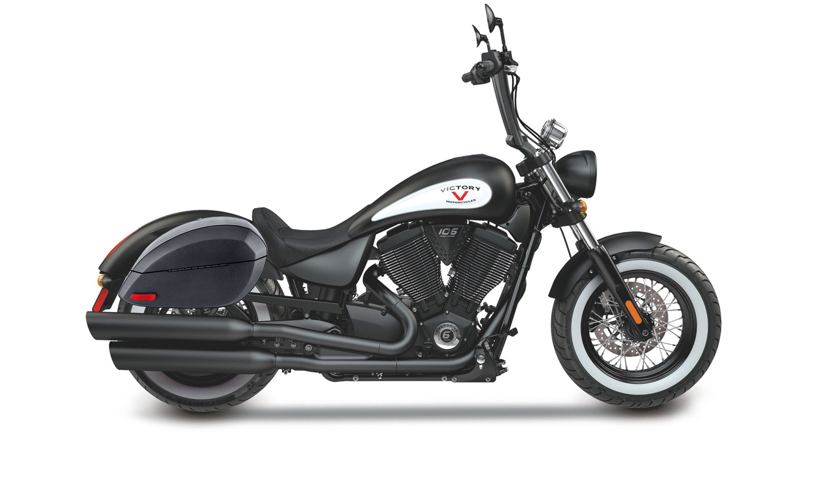 28L - Phantom Large Victory High Ball Leather Wrapped Motocicleta Hard Alforjas