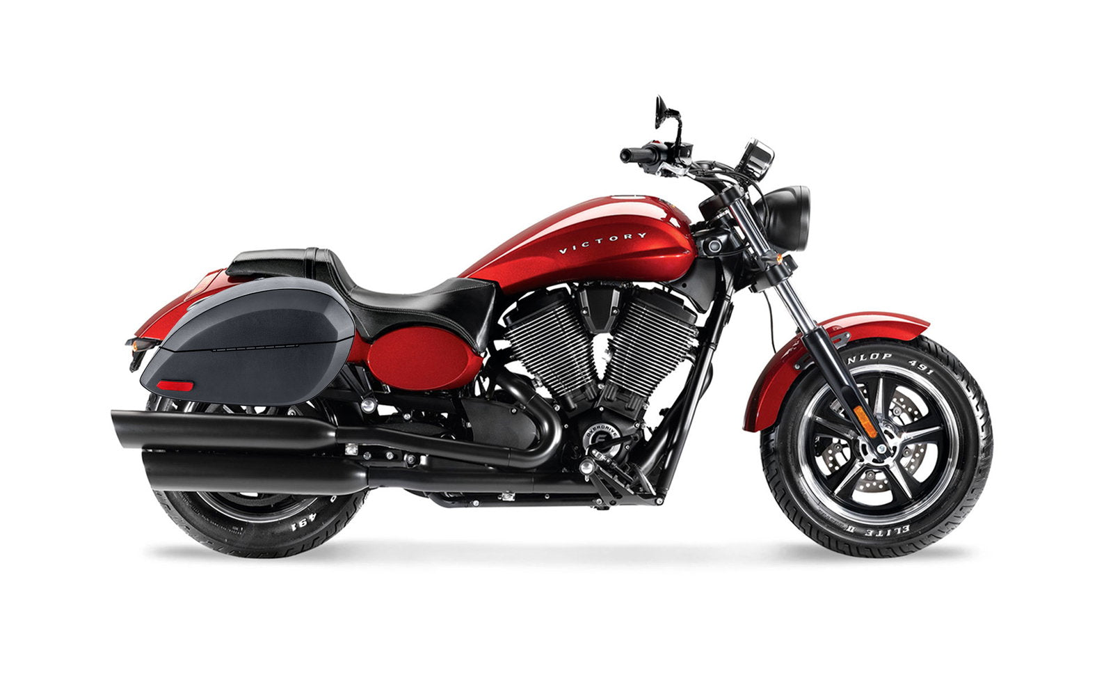 28L - Phantom Large Victory Judge Leather Wrapped Motocicleta Hard Alforjas