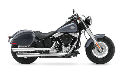 28L - Phantom Large Leather Wrapped Motocicleta Hard Alforjas para Harley Softail Slim FLS