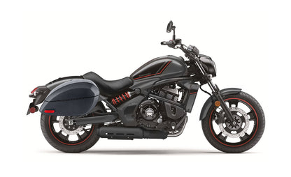 28L - Phantom Large Kawasaki Vulcan S VN650 Leather Wrapped Motocicleta Hard Alforjas