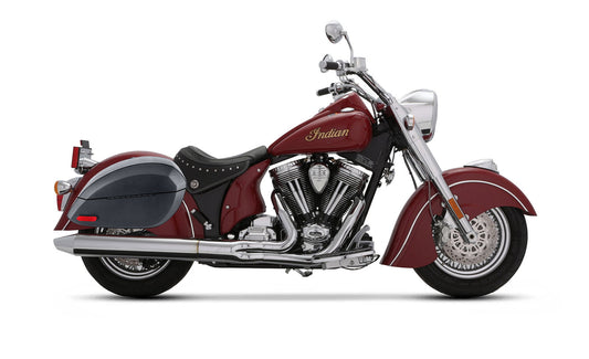 28L - Phantom Large Indian Chief Deluxe Leather Wrapped Motocicleta Hard Alforjas
