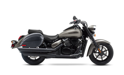 28L - Phantom Large Suzuki Boulevard C90 VL1500 Leather Wrapped Motocicleta Hard Alforjas
