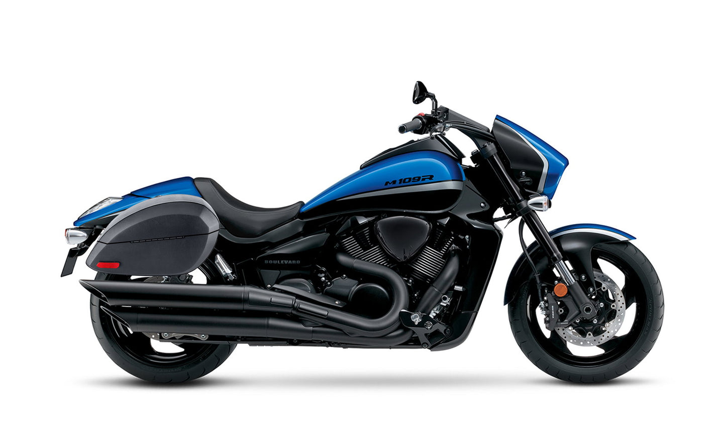 28L - Phantom Large Suzuki Boulevard M109 VZR1800 Leather Wrapped Motocicleta Hard Alforjas