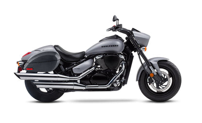 28L - Phantom Large Suzuki Boulevard M50 VZ800 Leather Wrapped Motocicleta Hard Alforjas