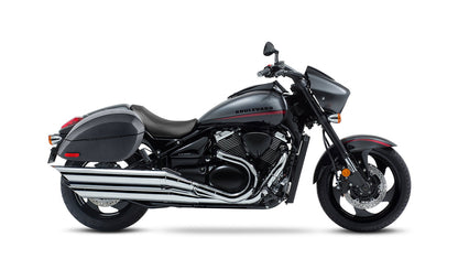 28L - Phantom Large Suzuki Boulevard M90 VZ1500 Leather Wrapped Motocicleta Hard Alforjas