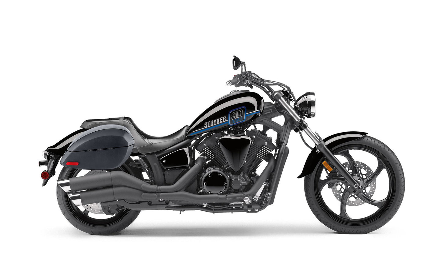28L - Phantom Large Yamaha Stryker Leather Wrapped Motocicleta Hard Alforjas