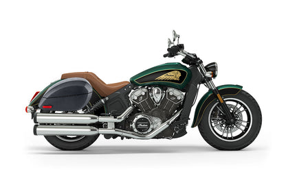 28L - Phantom Large Indian Scout Leather Wrapped Motocicleta Hard Alforjas