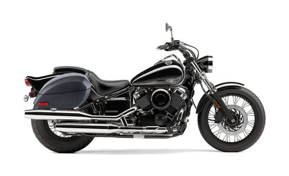 28L - Phantom Large Yamaha V Star 650 Custom XVS65T Leather Wrapped Motocicleta Hard Alforjas