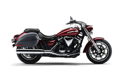 28L - Phantom Large Yamaha V Star 950 Leather Wrapped Motocicleta Hard Alforjas