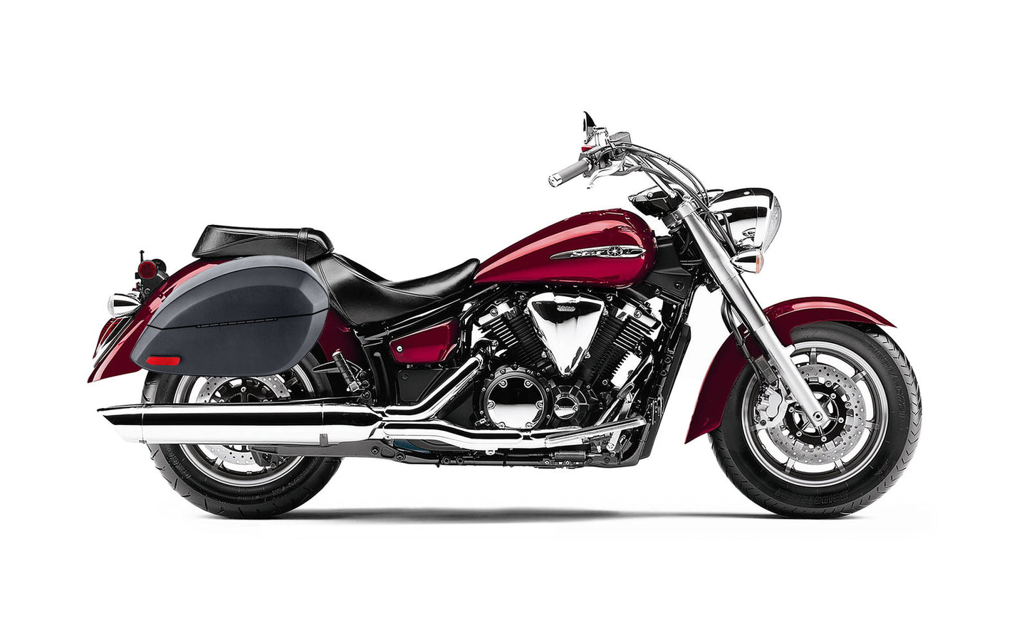 28L - Phantom Large Yamaha V Star 1300 Classic XVS1300A Leather Wrapped Motocicleta Hard Alforjas