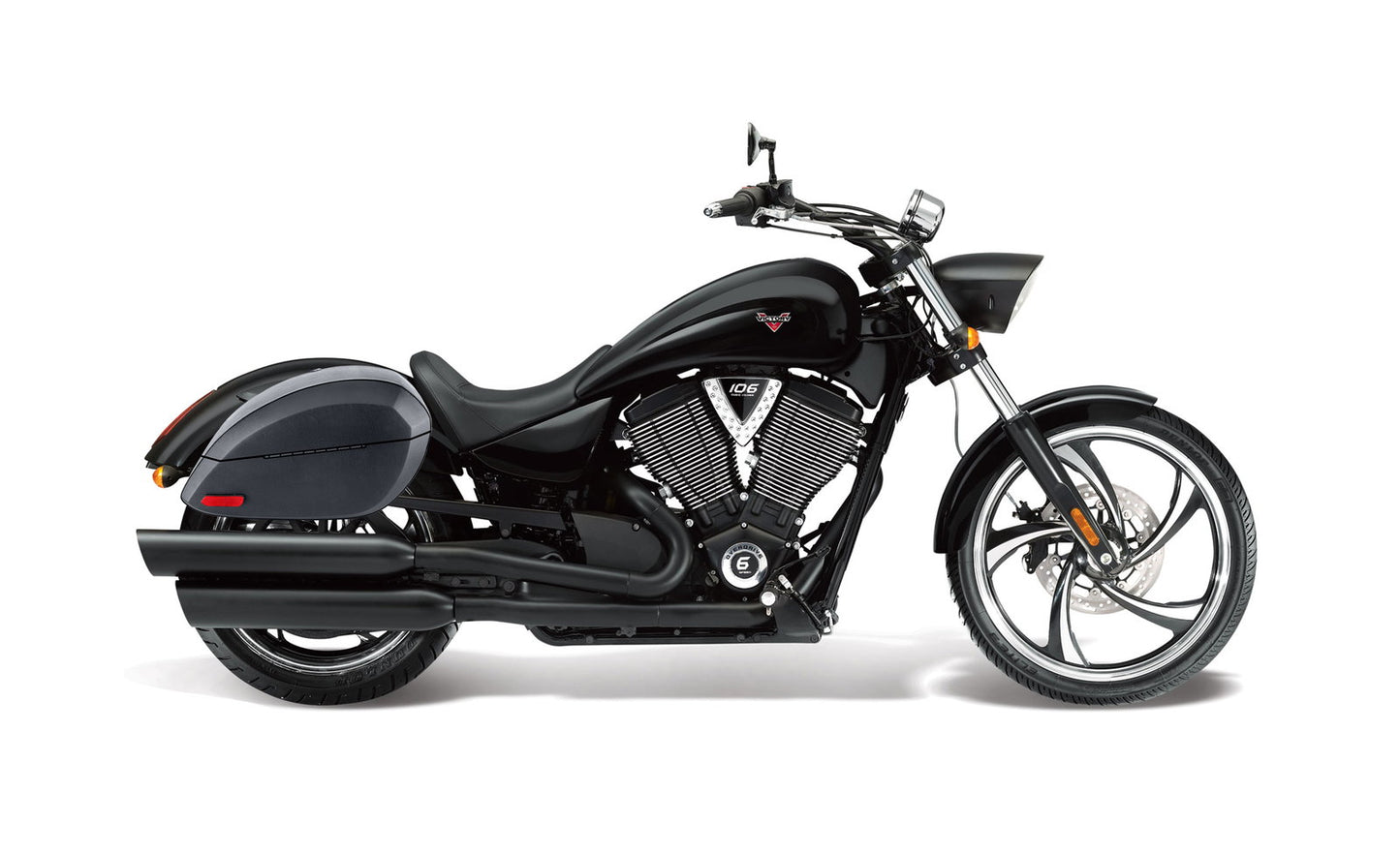 28L - Phantom Large Victory 8 Ball Leather Wrapped Motocicleta Hard Alforjas