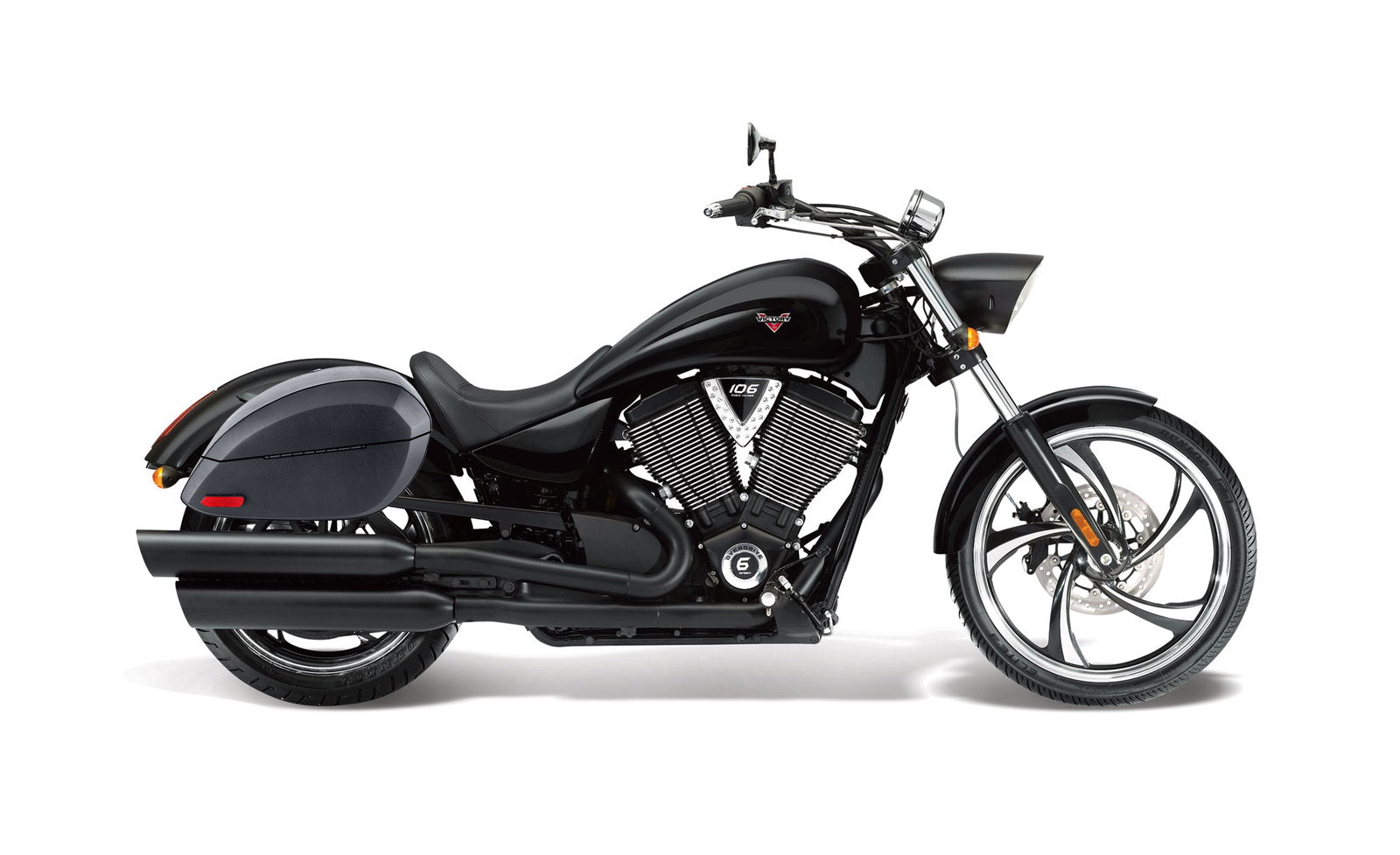 28L - Phantom Large Victory 8 Ball Leather Wrapped Motocicleta Hard Alforjas