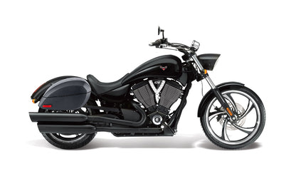 28L - Phantom Large Victory 8 Ball Leather Wrapped Motocicleta Hard Alforjas