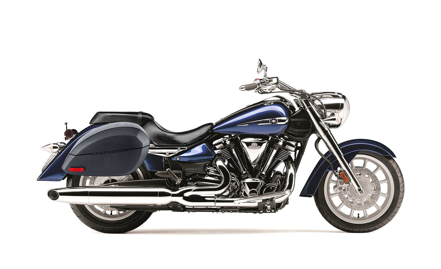 28L - Phantom Large Yamaha Stratoliner XV 1900 Leather Wrapped Motocicleta Hard Alforjas