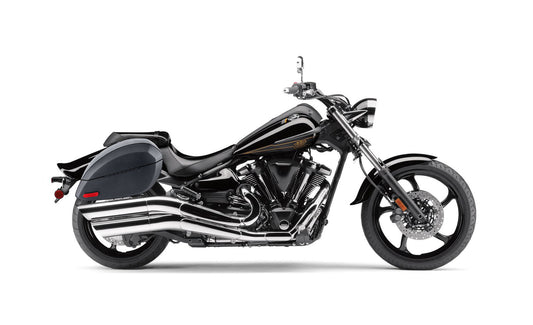 28L - Phantom Large Yamaha Raider Leather Wrapped Motocicleta Hard Alforjas