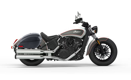 28L - Phantom Large Indian Scout Sixty Leather Wrapped Motocicleta Hard Alforjas