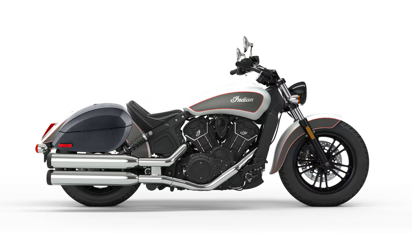 28L - Phantom Large Indian Scout Sixty Leather Wrapped Motocicleta Hard Alforjas
