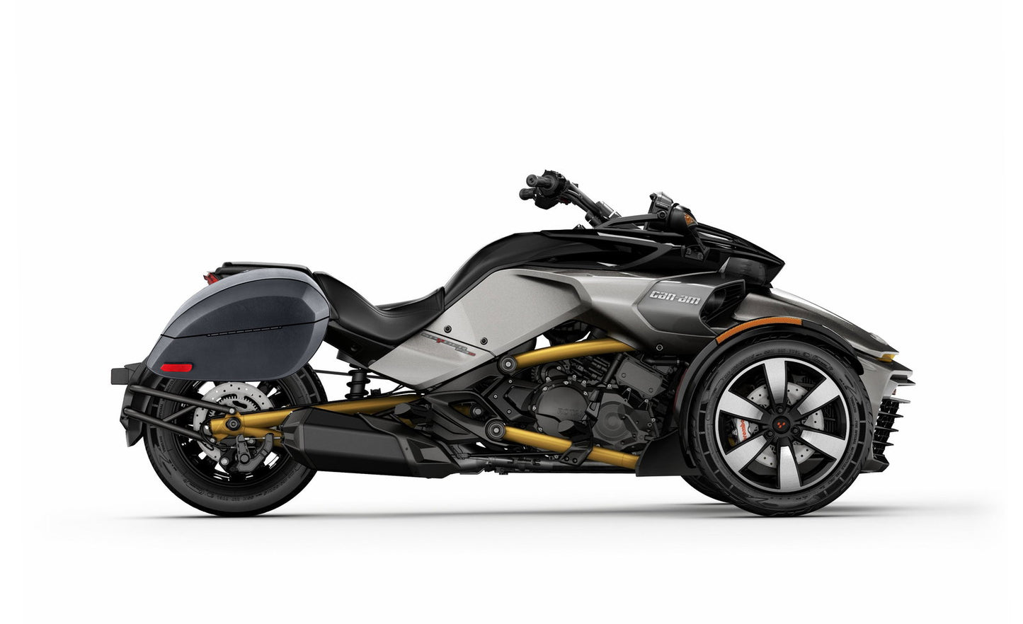 28L - Phantom Large CAN AM Spyder F3-S Leather Wrapped Motocicleta Hard Alforjas