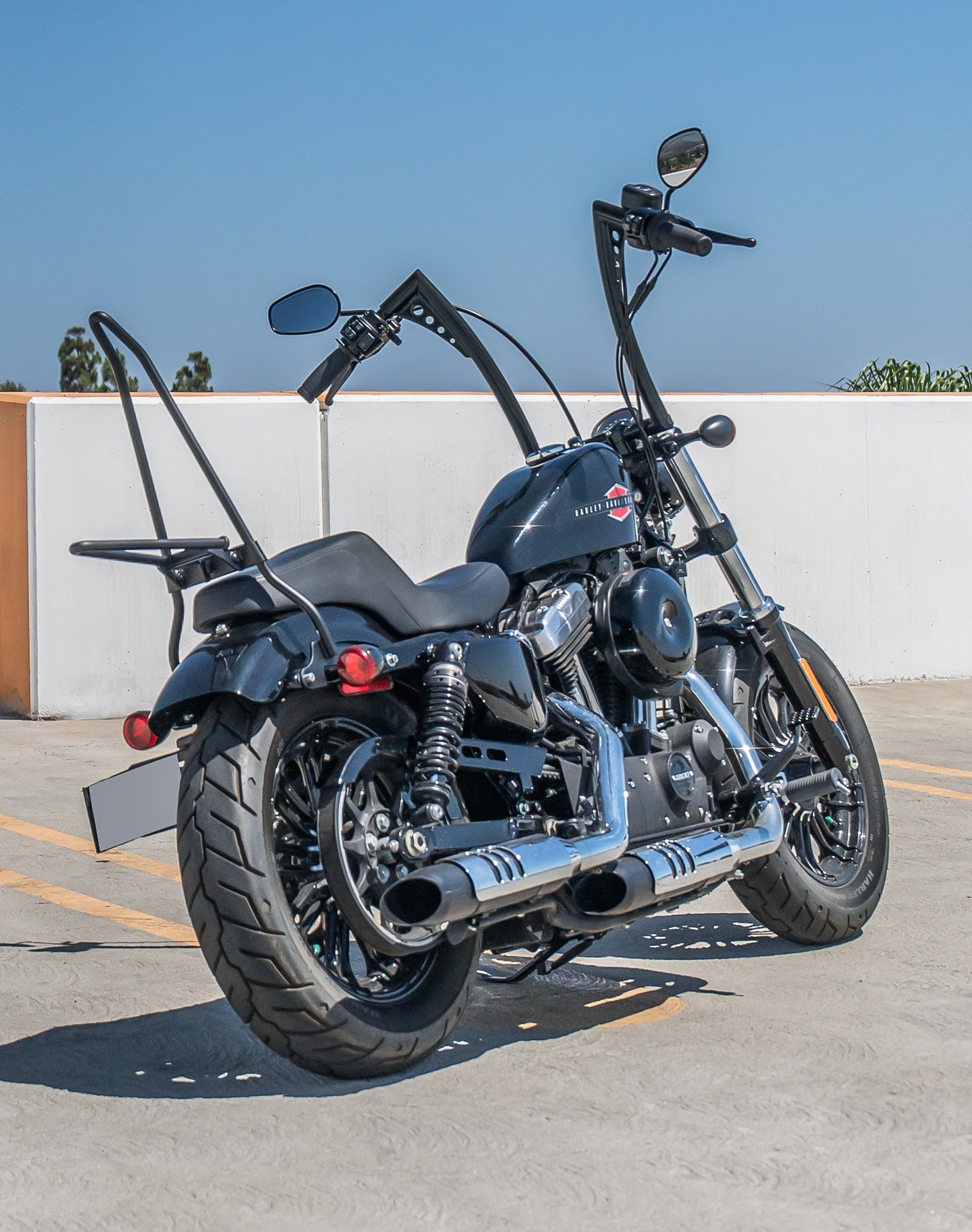 Viking Iron Born 12" Handlebar para Harley Sportster Forty Eight Matte Black