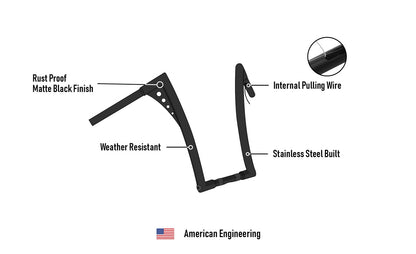 Viking Iron Born 12" Handlebar para Harley Sportster 1200 Nightster XL1200N Matte Black