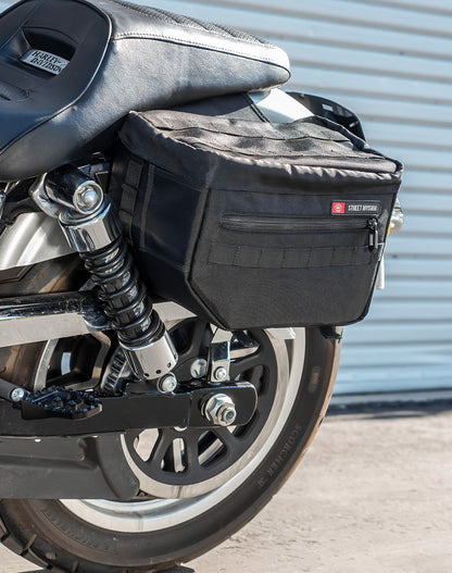 18L - Patriot Medium Motocicleta Throw Over Alforjas para Harley Dyna Low Rider FXDL/I