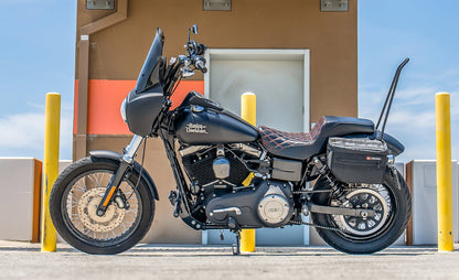 18L - Patriot Medium Motocicleta Throw Over Alforjas para Harley Dyna Street Bob FXDB
