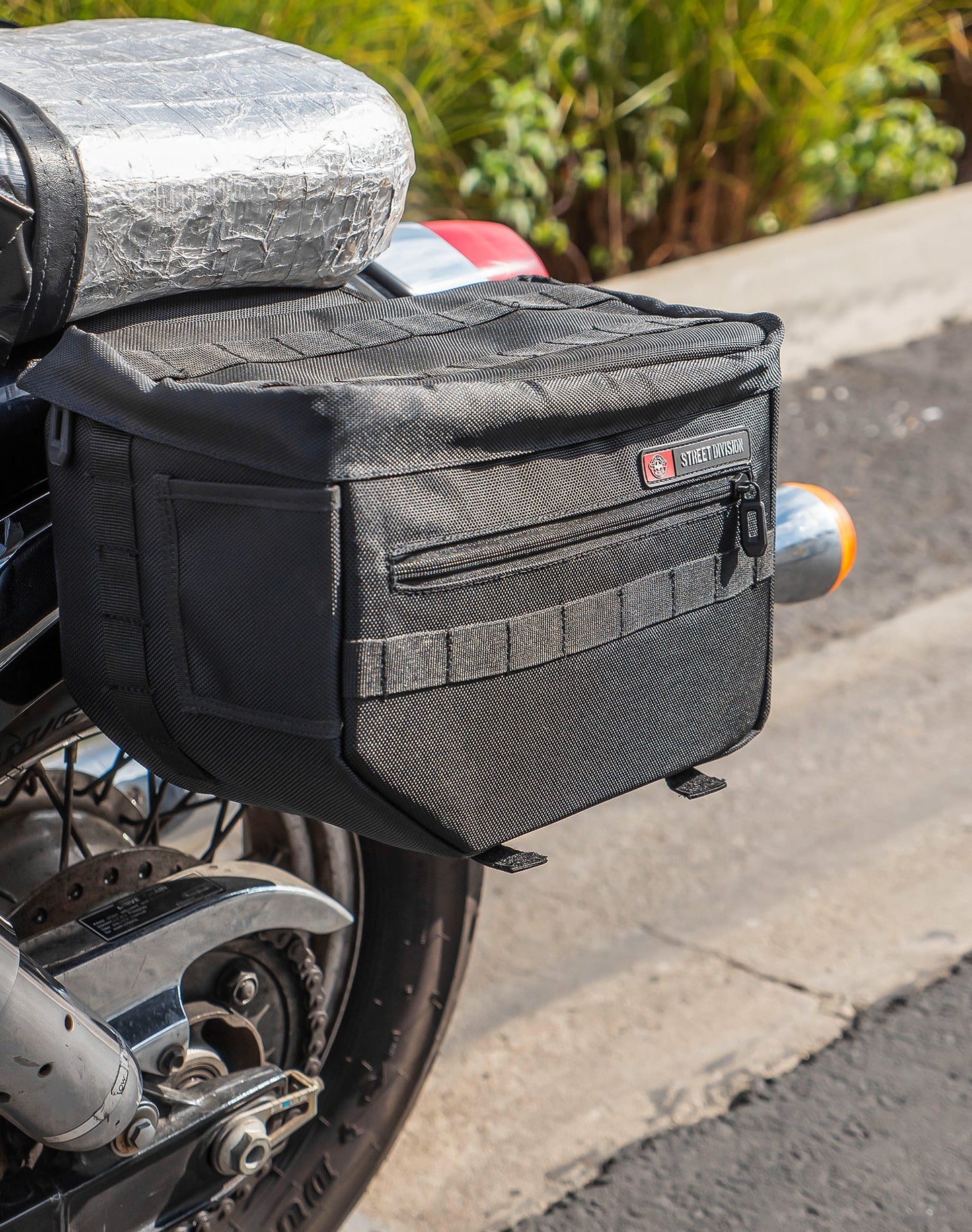 18L- Patriot Medium Honda Shadow 750 ACE Motocicleta Throw Over Alforjas