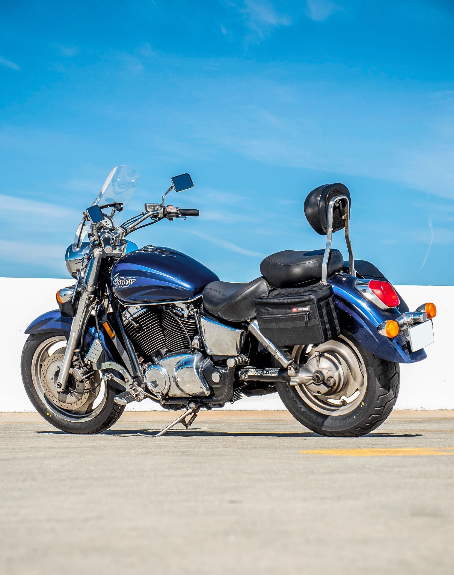 18L - Patriot Medium Honda Shadow 1100 Sabre Motocicleta Throw Over Alforjas