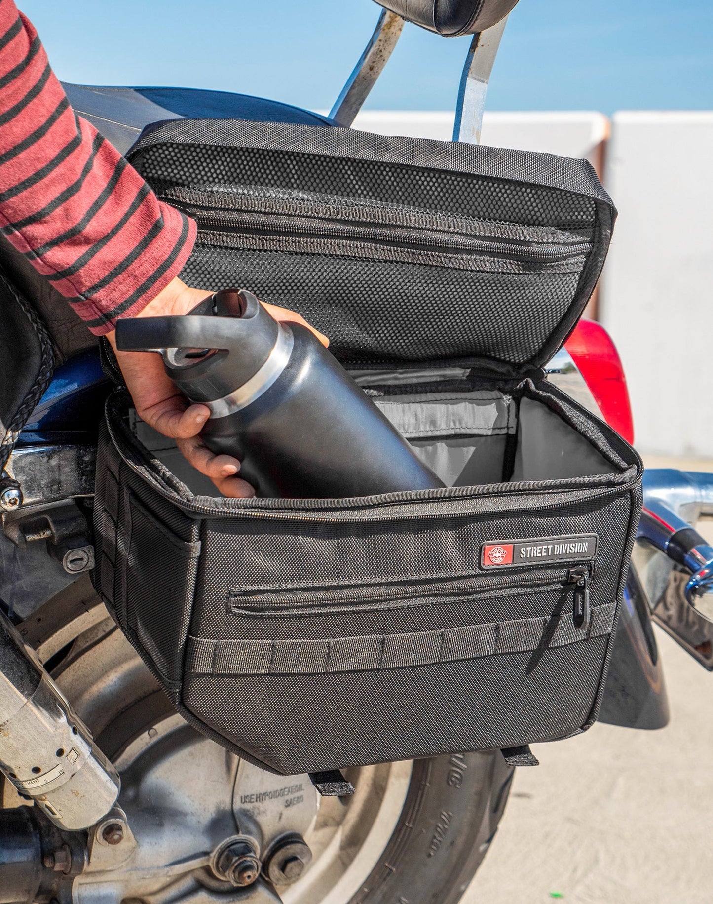18L - Patriot Medium Honda Shadow 1100 Sabre Motocicleta Throw Over Alforjas