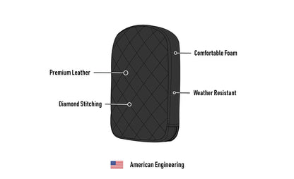 Viking Iron Born Diamond Stitch Leather Tall Motocicleta Pad para Sissy bar para Harley Davidson