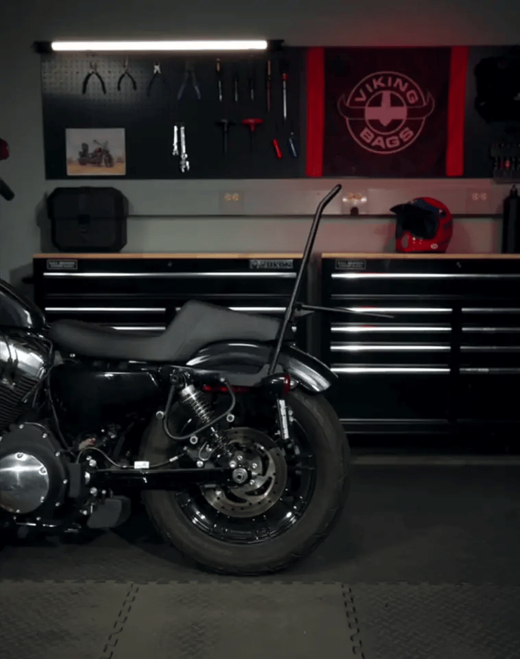 24L - Ironclad Quick-Mount Medium Harley Dyna Low Rider FXDL Leather Wrapped Hard Alforjas