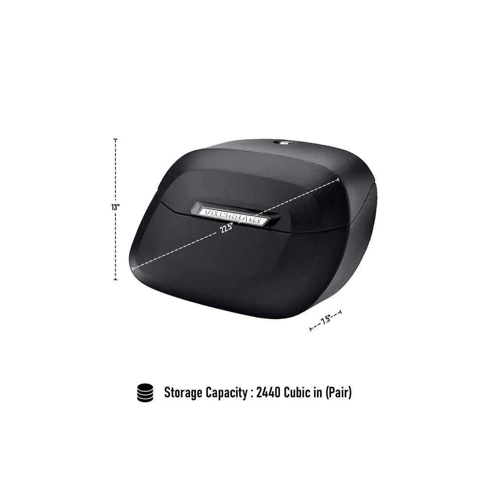Alforjas de piel Viking Bags Lamellar Raven 40L