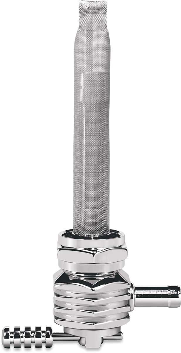 Fuel Valve - Finned Chrome - 22mm - Hex