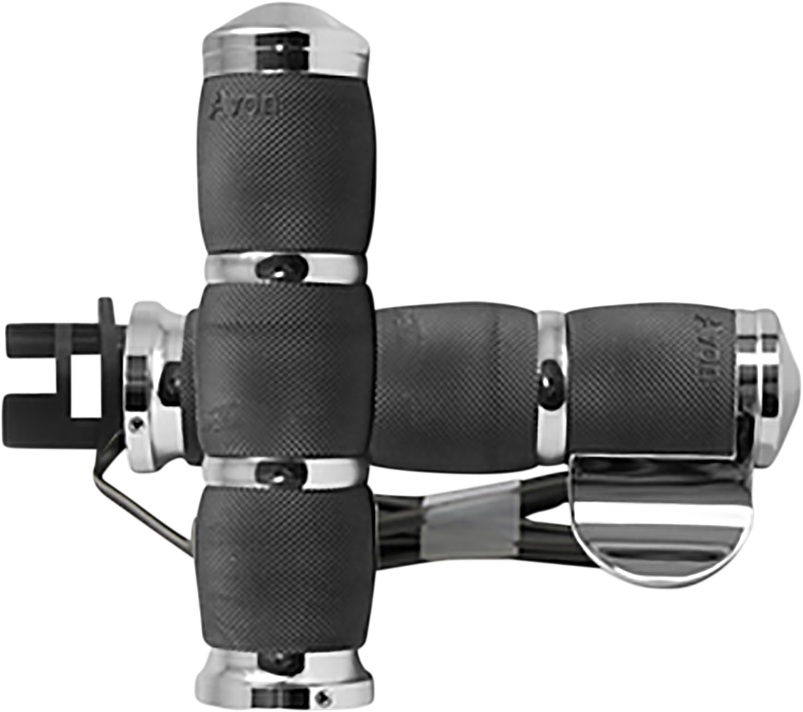 Grips - Heated - Air Cushion - Throttle Boss - Indian - Chrome