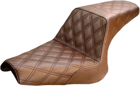 Step Up Seat - Lattice Stitched - Brown
