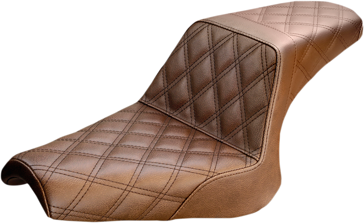 Step Up Seat - Lattice Stitched - Brown