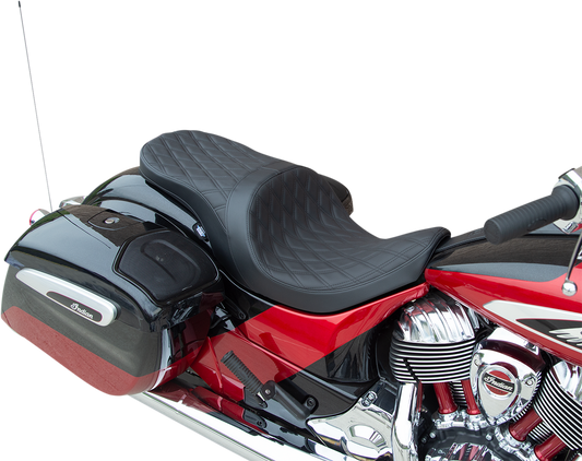 Low Profile Touring Seat - Double Diamond - Black - Solar Reflective Leather