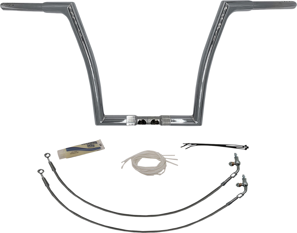 14" Chrome 1-1/4" Flat Top Handlebar Kit